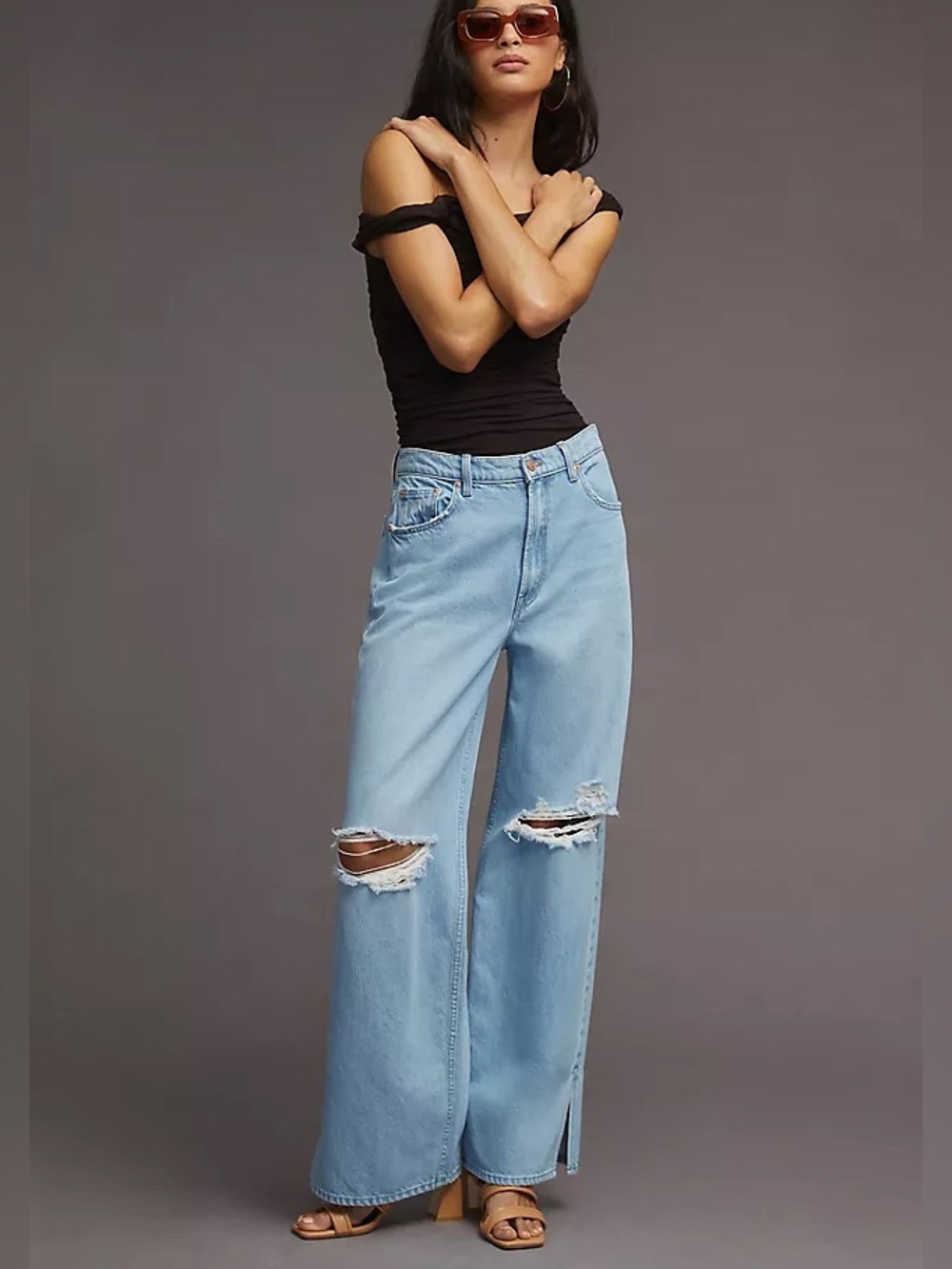 Mother SNACKS! The Fun Dip Puddle Sliced Jeans